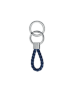 christofle Rhodium Silver-Plated Blue Key Chain