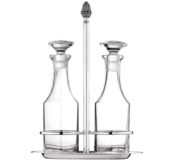christofle oil & vinegar cruet set malmaison  silver plated 0