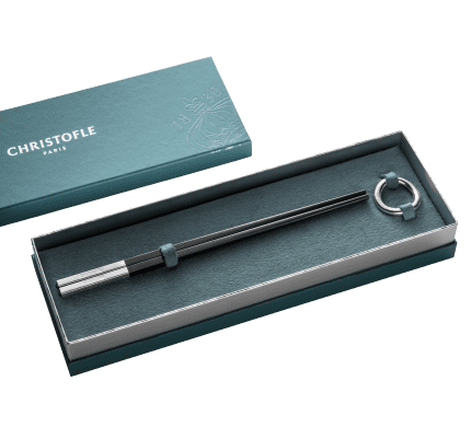 christofle black chinese chopsticks and vertigo chopsticks rest 1