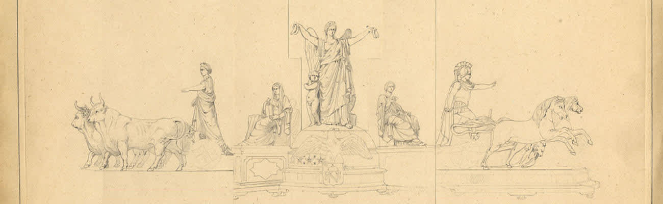 Central piece drawing - Christofle for Napoléon III