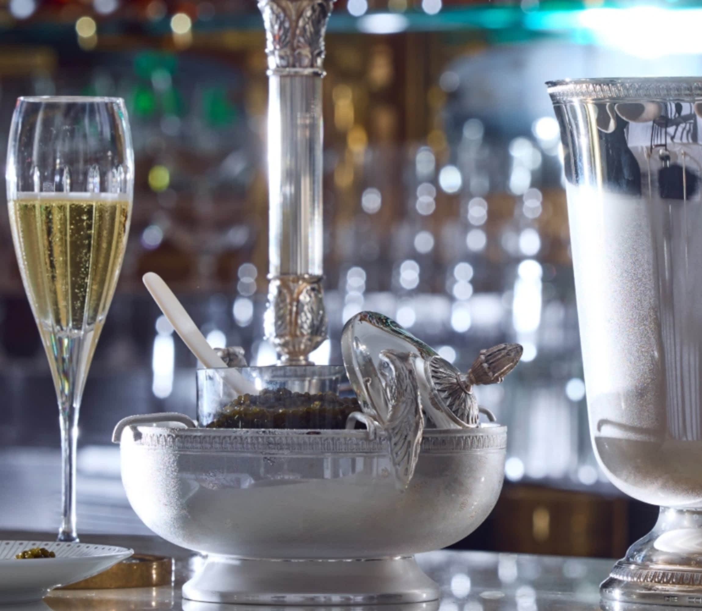 christofle champagne and caviar set 0