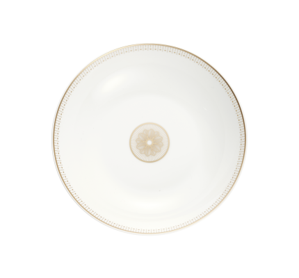 Porcelain Soup Cereal Bowl Gold Finish