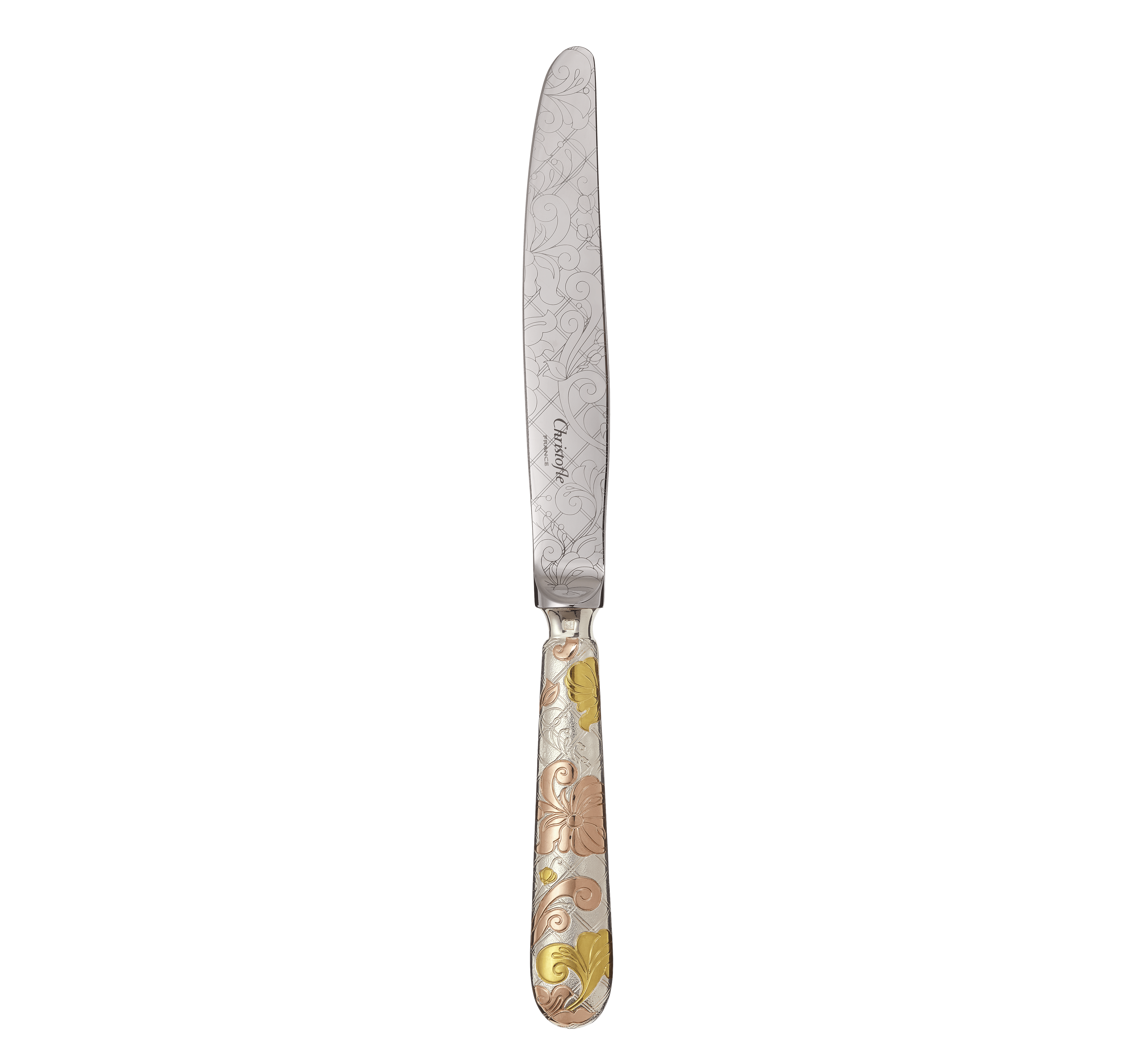 christofle partially gilded rose & yellow gold dinner knife 1