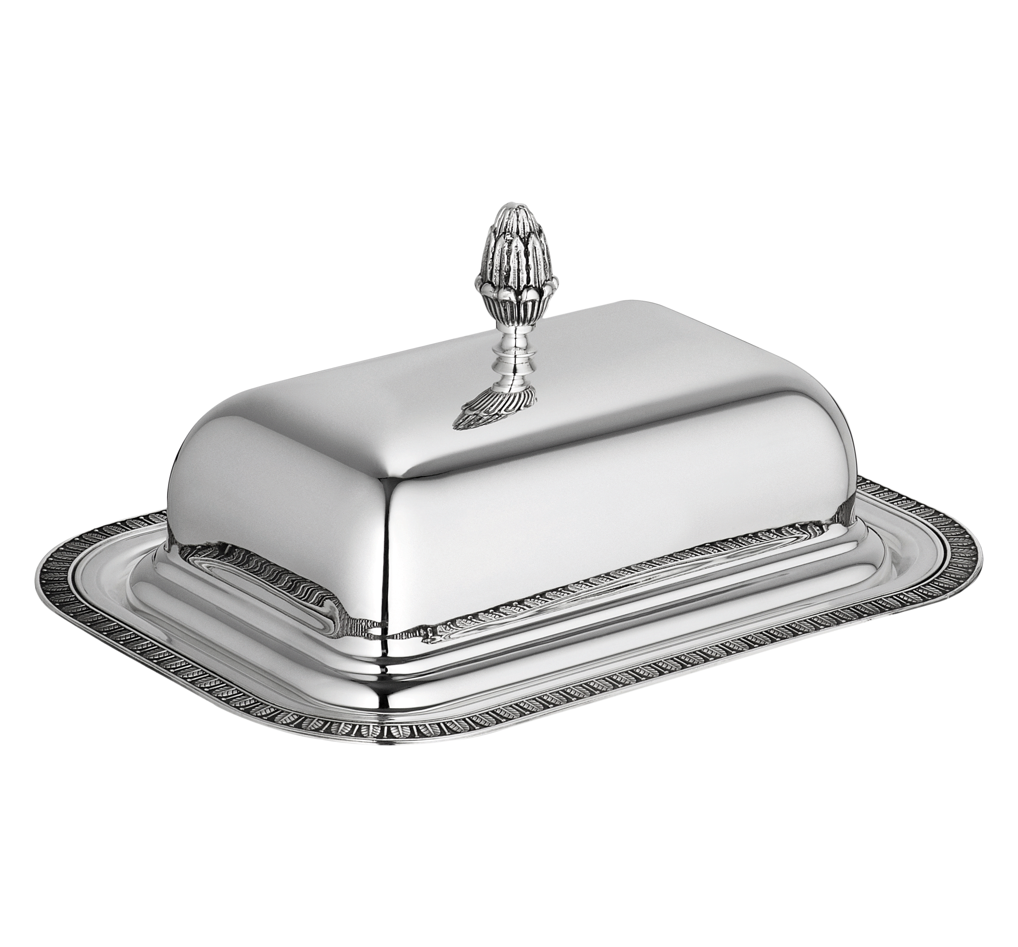christofle beurrier rectangulaire en métal argenté 1