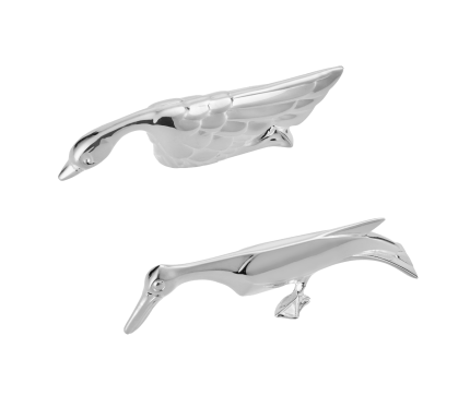 christofle silver-plated set of 2 knife rests pelican/swan 1