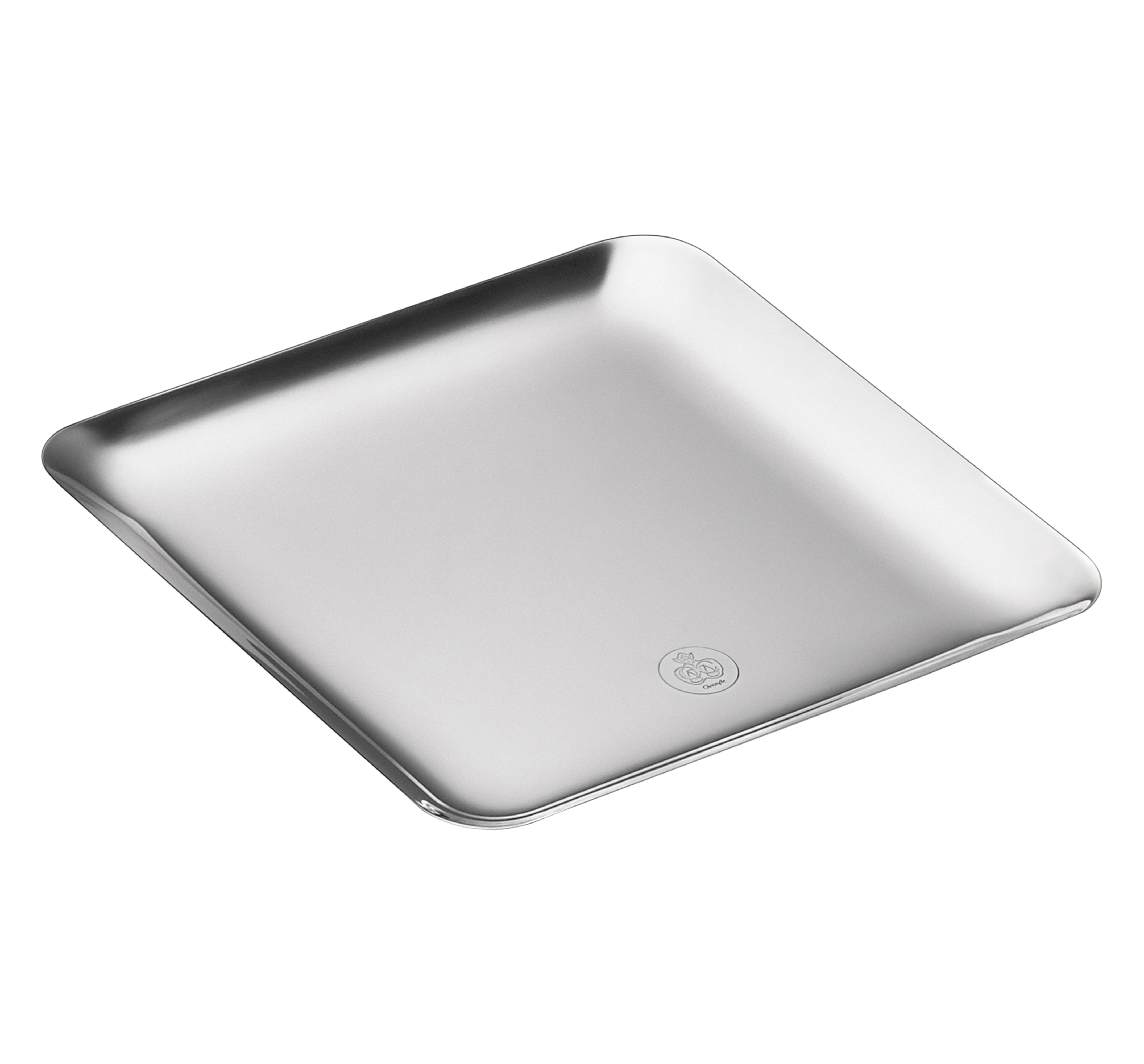 christofle silver-plated large square platter 20x20 4