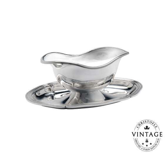 christofle gravy boat, silverware - vintage 1
