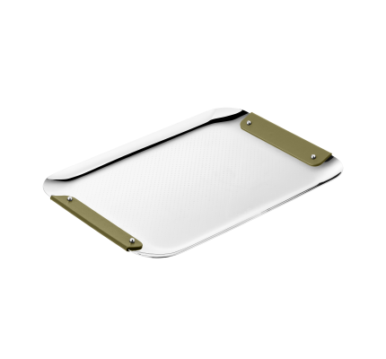 Stainless Steel Rectangular Tray Imperial Green - 32x23cm