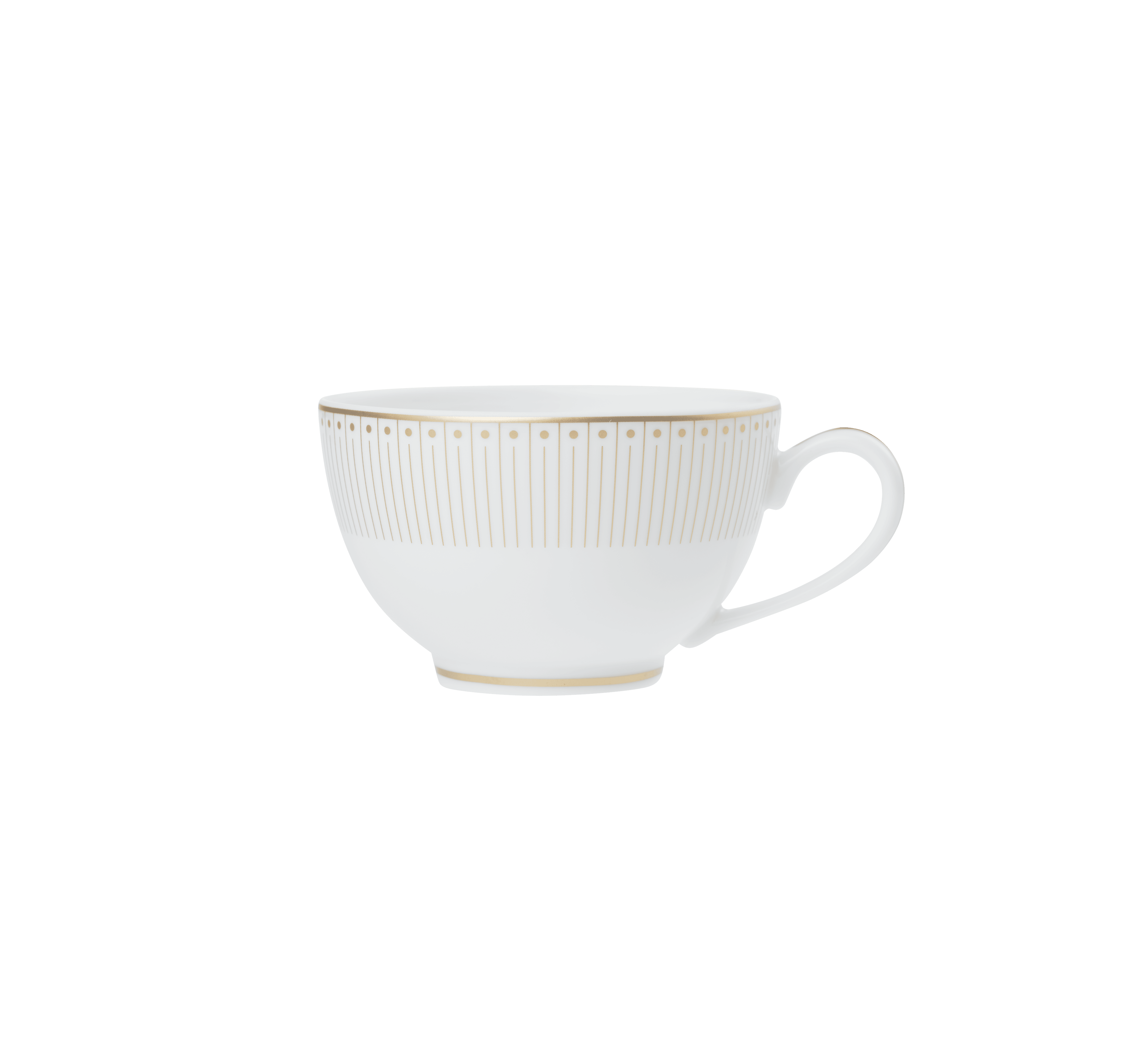 CHRISTOFLE PORCELAINE RUBANEA vert doré, 2 tasses à café + 4 déjeuners CHRISTOFLE PORCELAINE RUBANEA vert doré, 2 tasses à café + 4 déjeuners