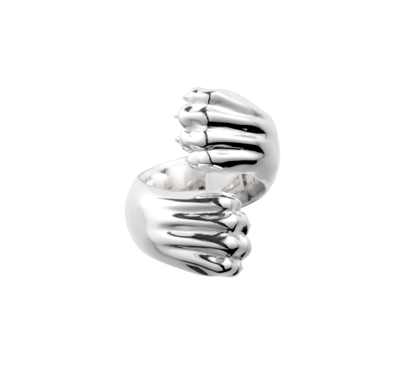 christofle sterling-silver cross ring rhodium plated 1