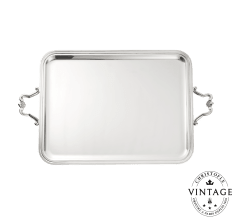 Vintage Silvered Choiseul Rectangular Tray with Handles - 2