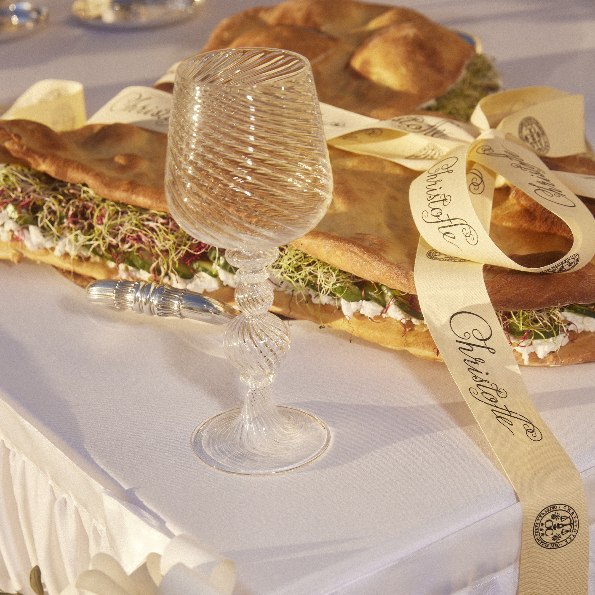 christofle set of 2 white wine glasses tourbillons 4