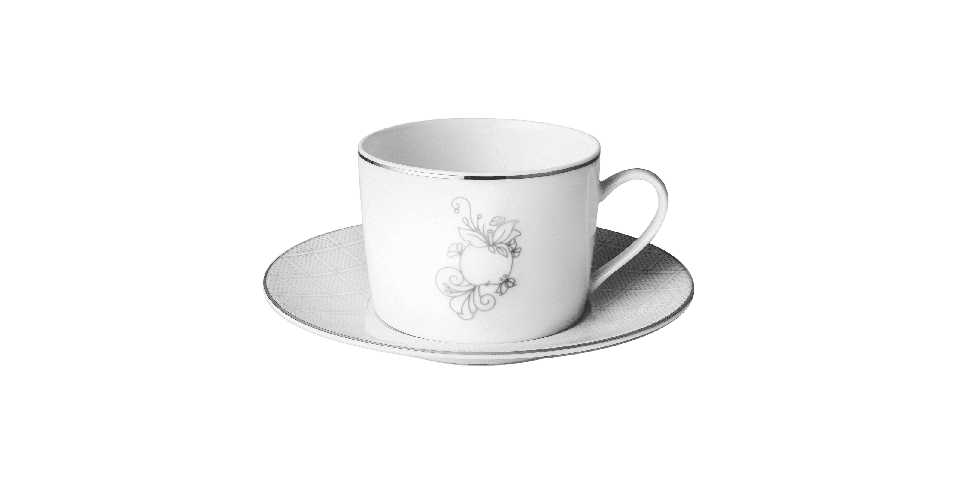 christofle porcelain tea/coffee cup & saucer  2