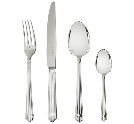 christofle flatware set for 6 people (24 pieces) aria  silver plated 2