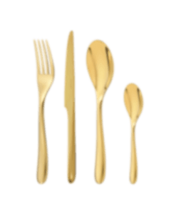 christofle 4-piece gold stainless steel flatware set 2