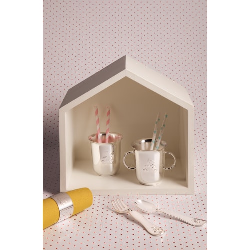Two-Piece Silver-Plated Baby Flatware Set with Chest Charlie Bear