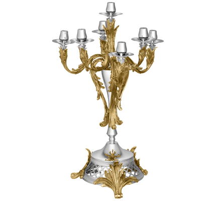 Silver plated seven light candelabra
