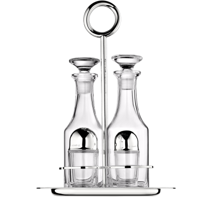 christofle silver-plated oil and vinegar cruet set with stand 4