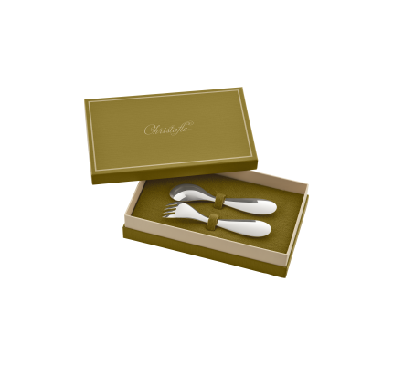 christofle silver-plated flatware set for baby (2 pieces) - ivory  1