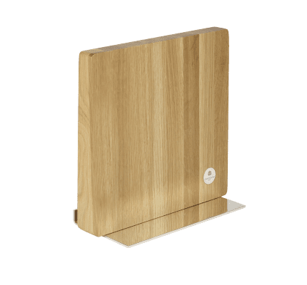 christofle knives block and cookbook/tablet holder in silver plated and oak 1