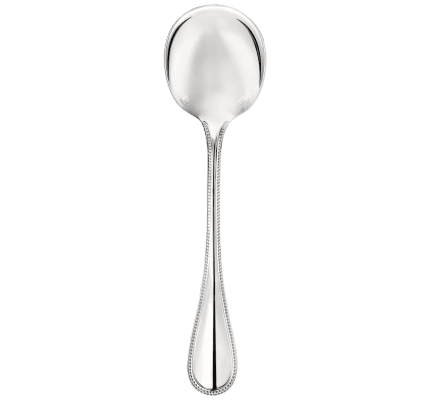 christofle cream soup spoon perles  silver plated 1