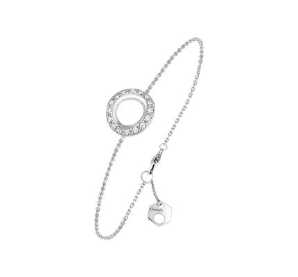 White gold chain bracelet with diamants 