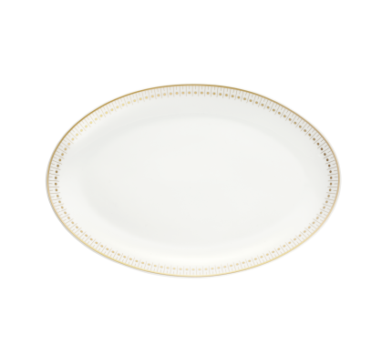 christofle porcelain oval platter 28 cm gold finish 0