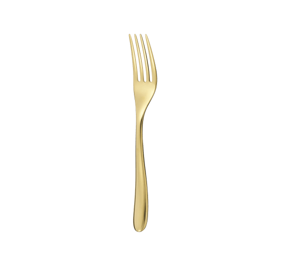 christofle stainless steel dessert fork - gold colour 3