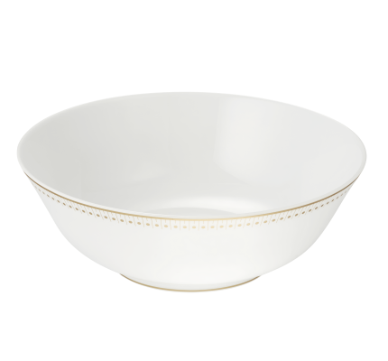 Porcelain Salad Serving Bowl Gold Finish