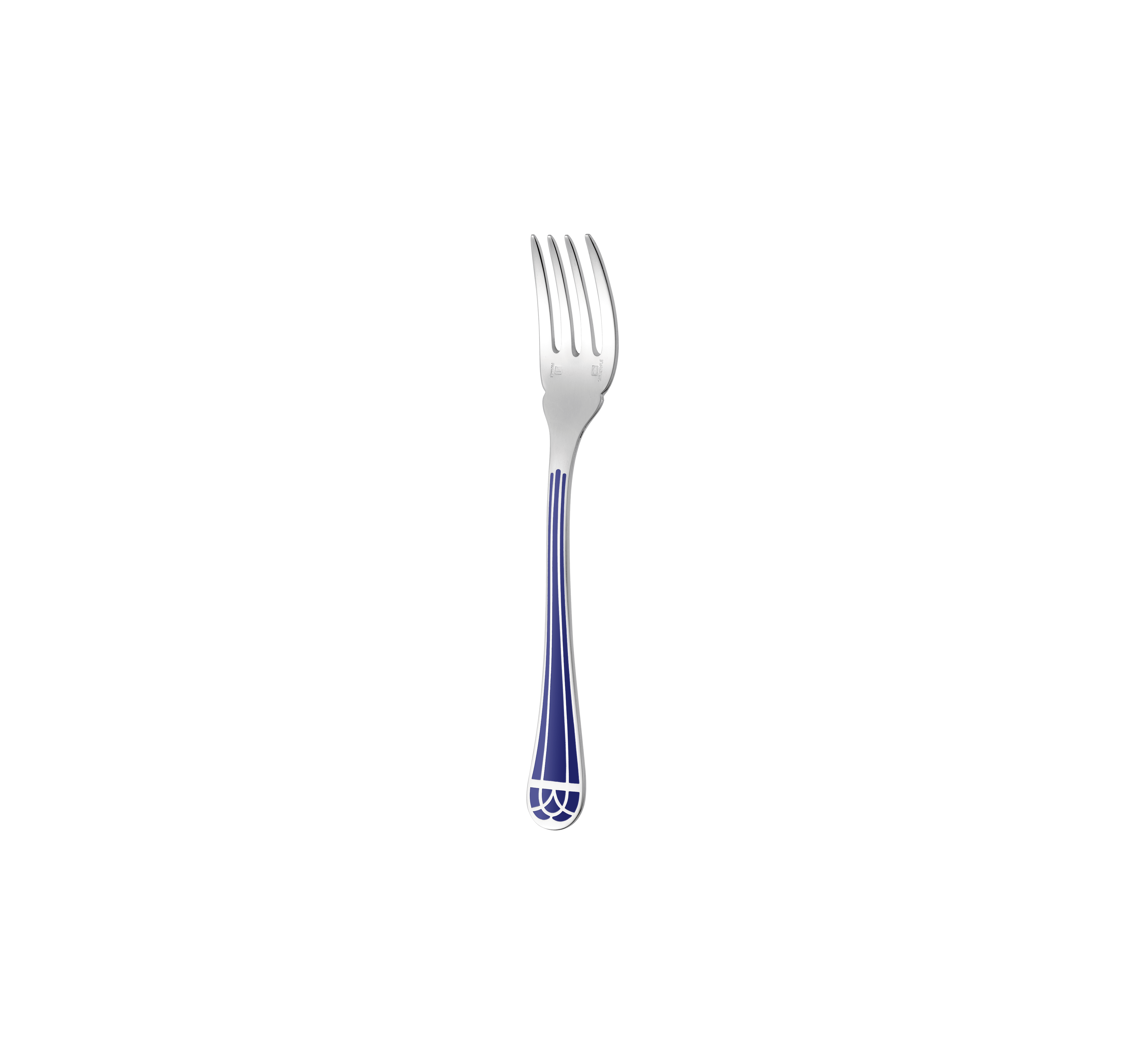 christofle silver-plated fish fork - marbled blue 1