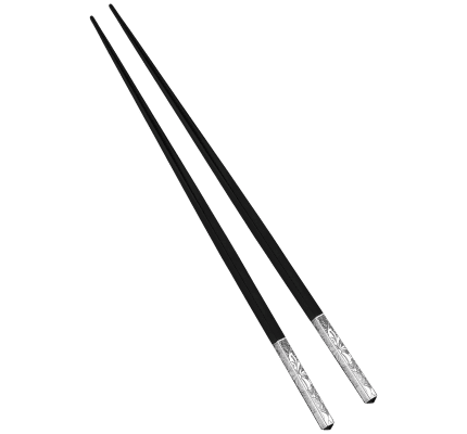 christofle pair of japanese chopsticks jardin d'eden  silver plated 3
