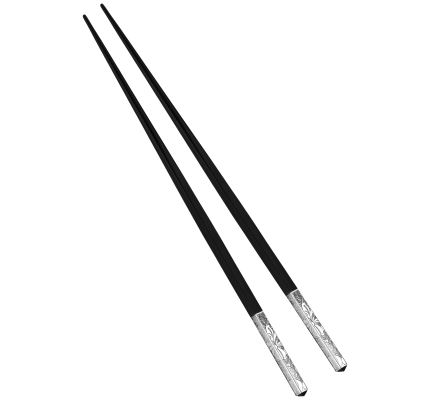 christofle pair of japanese chopsticks jardin d'eden  silver plated 3
