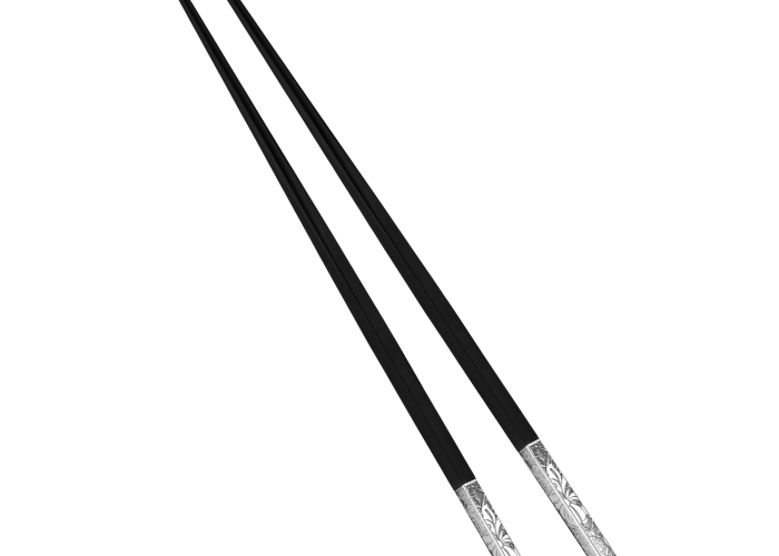 christofle pair of japanese chopsticks jardin d'eden  silver plated 3