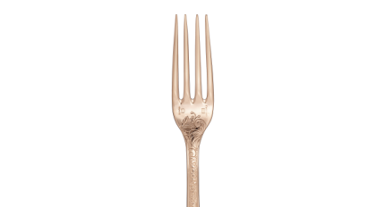christofle gilded silver plated dinner fork - pink gold 1