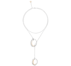 christofle sterling silver & rose gold scarf necklace 1