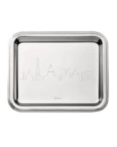 Silver-Plated Albi tray Skyline Paris 20 x 16 cm