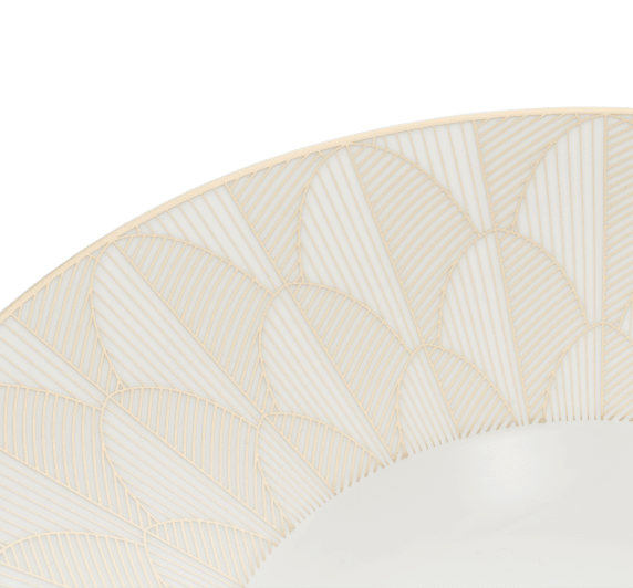 christofle porcelain large rim plate gold finish 2