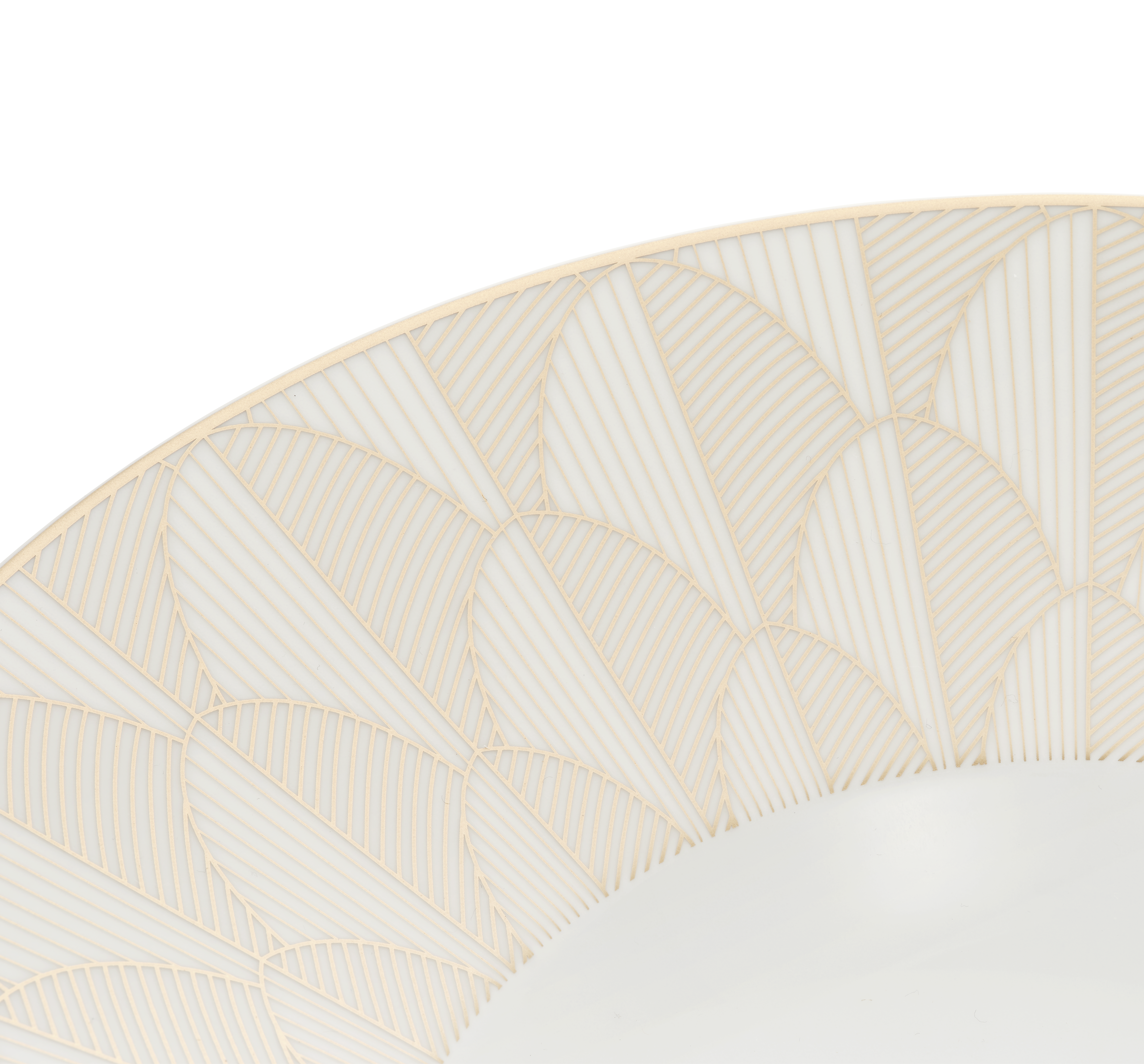christofle assiette creuse à aile large en porcelaine finition or 2