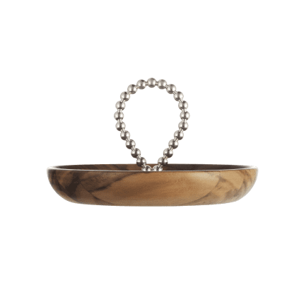 Silver-Plated and Walnut Bowl - 17cm