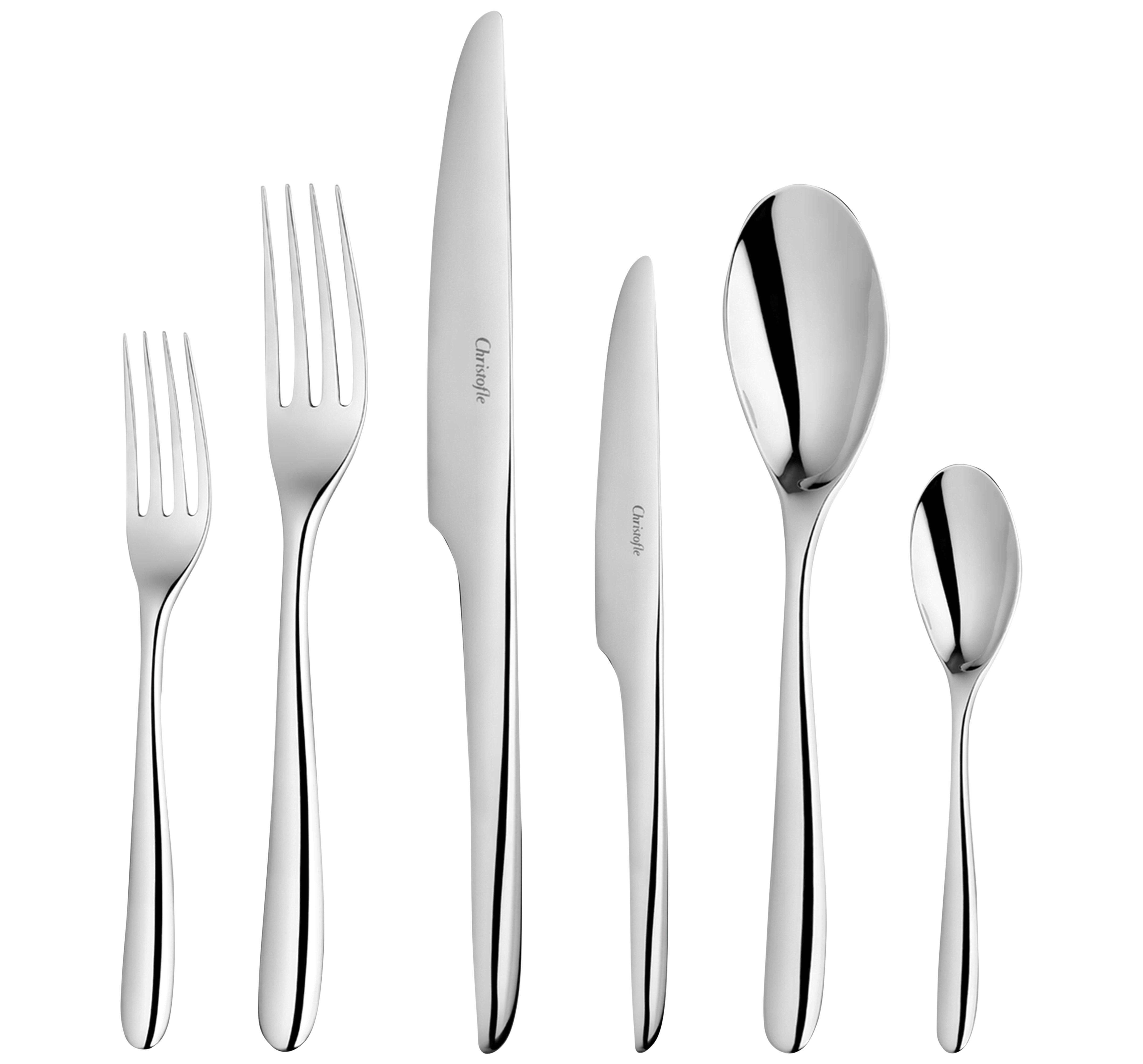 christofle 36-piece stainless steel flatware set  1