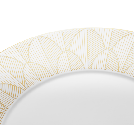 christofle dinner porcelain plate gold finish 0