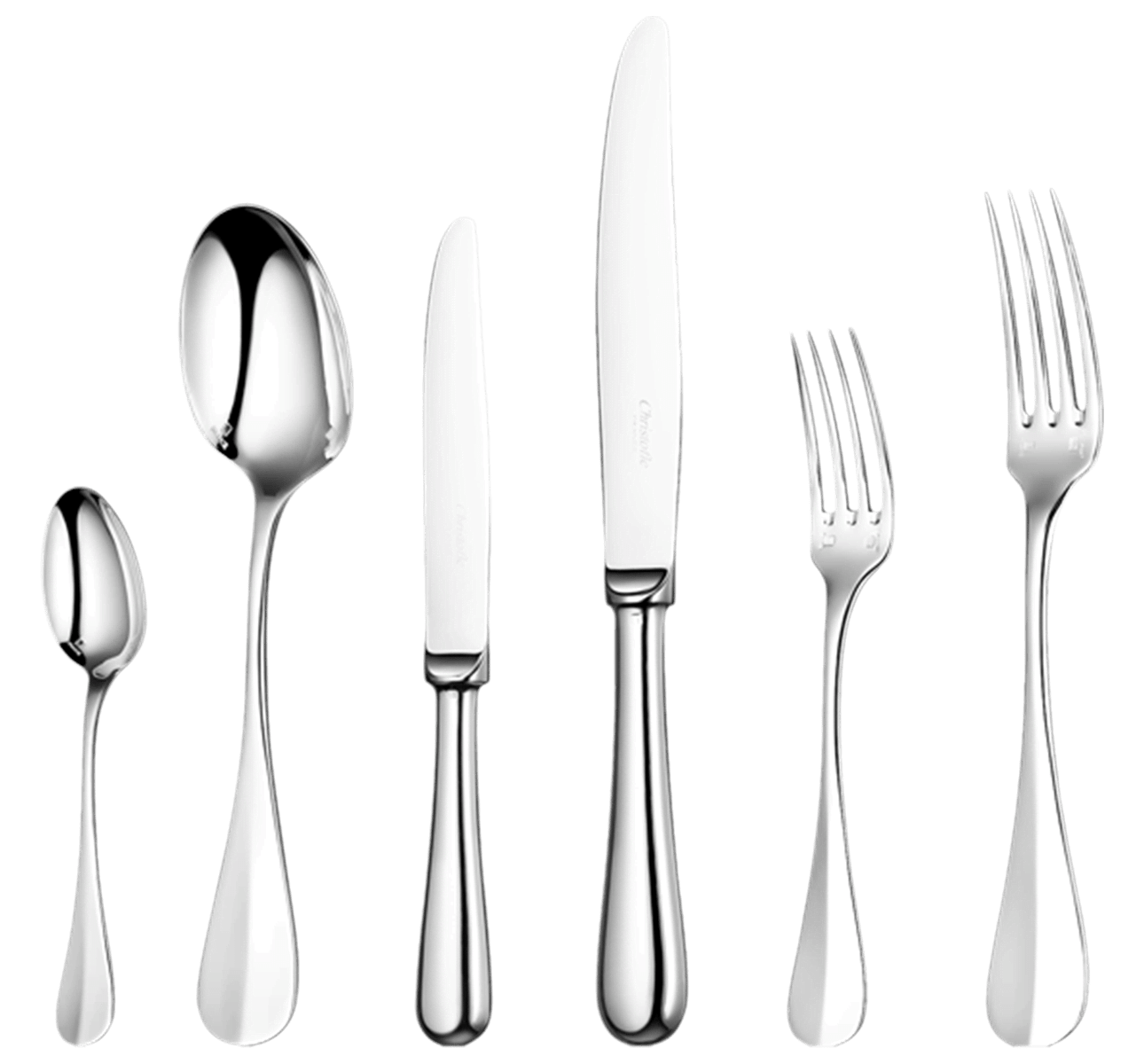 christofle 36-piece silver-plated flatware set with chest  1