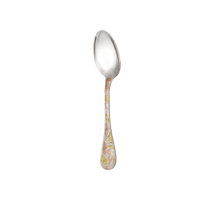 christofle partially gilded silver plated dessert spoon - pink and yellow gold 2