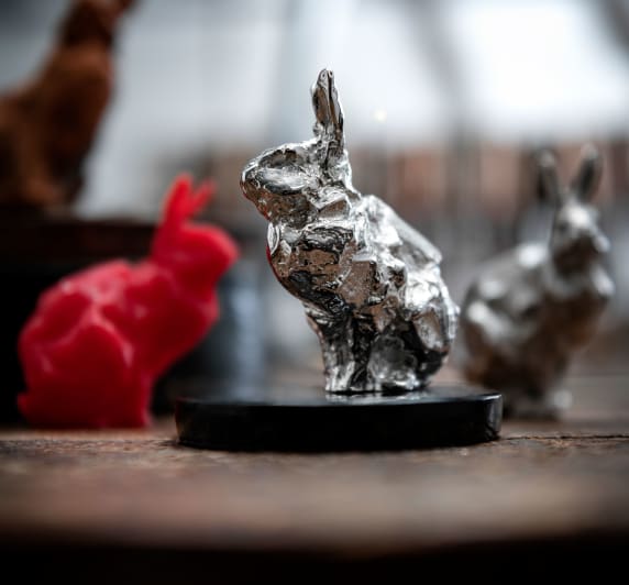 christofle sitting rabbit in sterling silver - haute orfèvrerie 4