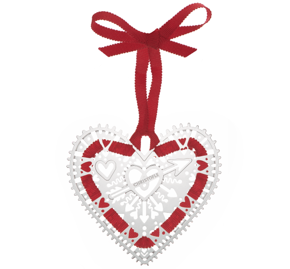 christofle silver plated "heart" ornament 0