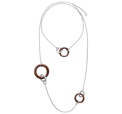 christofle rosewood & sterling silver necklace 1