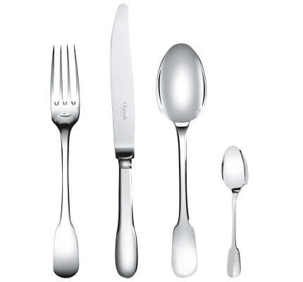 christofle 24-piece silver-plated flatware set with chest 1