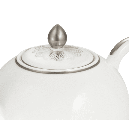 Porcelain Round teapot 1,5L - Platinum