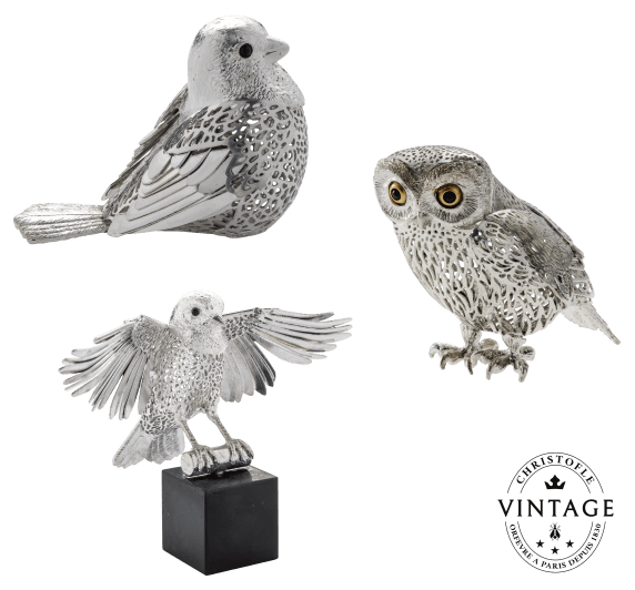 christofle compose your vintage silvered bird set 1