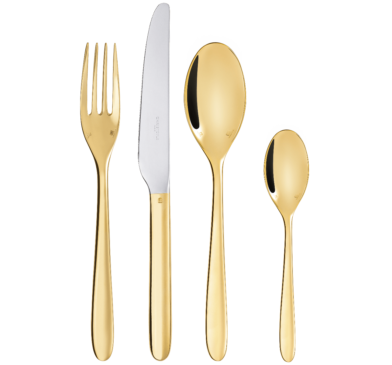 christofle ensemble pour 6 personnes (24 pièces) avec écrin en or 24 carats 7